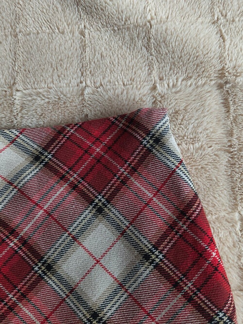 H&M Red and White Plaid Flannel Skirt